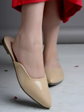 Stylish Pointed Toe Beige Mules For Women & Girls